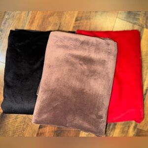 5 yds Micro Velvet Fabric Bundle in Black, Brown, and Red